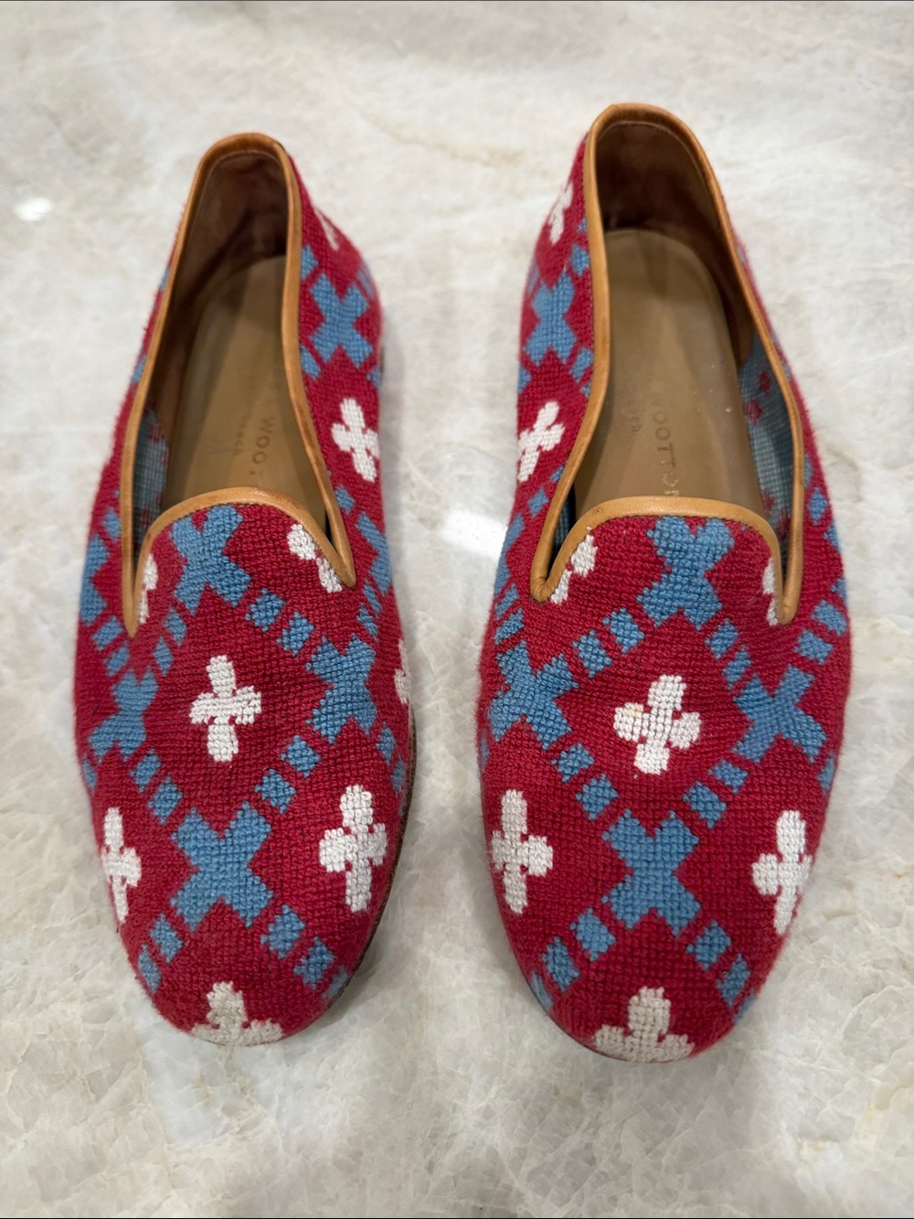 Stubbs & Wootton needlepoint slippers.  Great condition